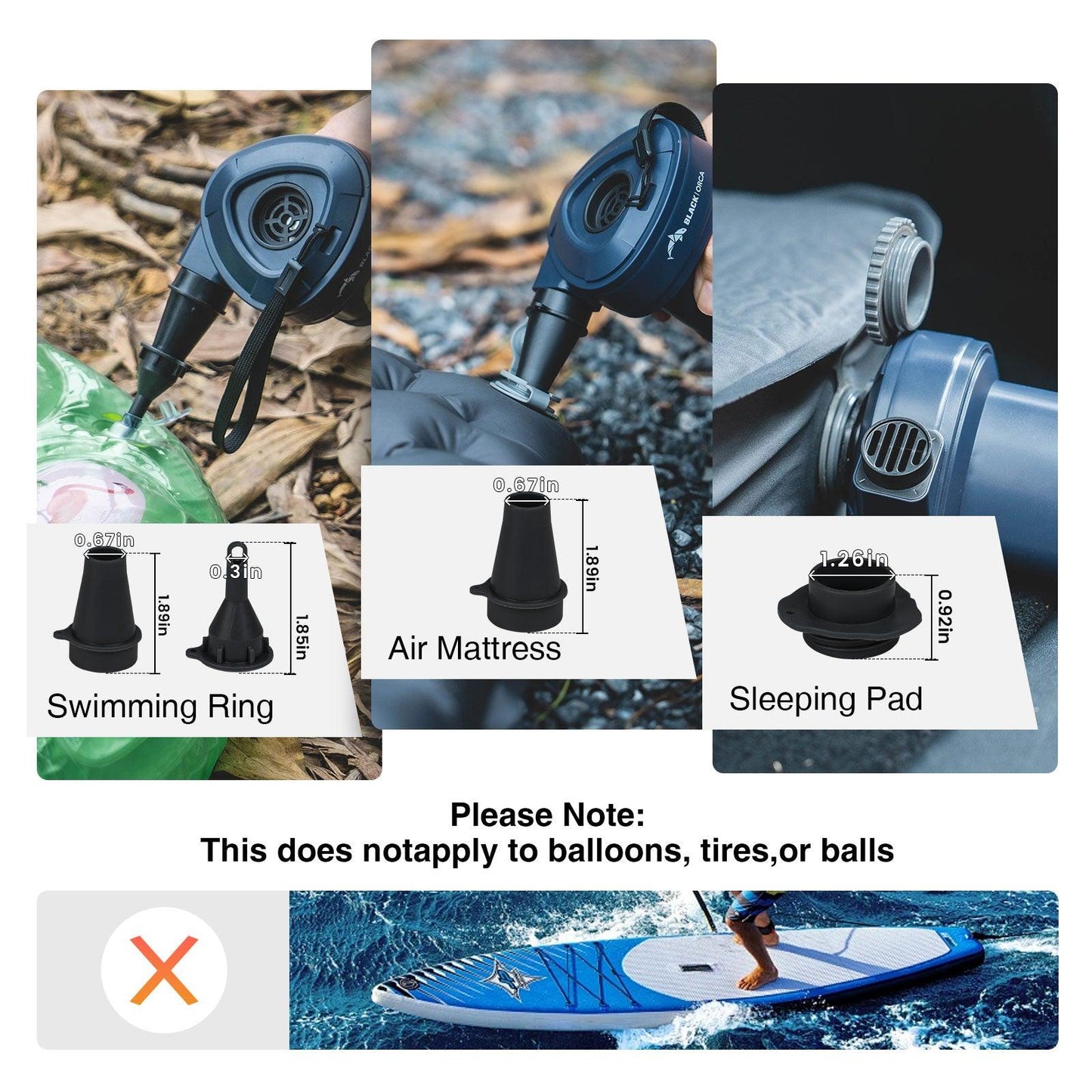 Portable Air Pump for Inflatables - BlackOrca