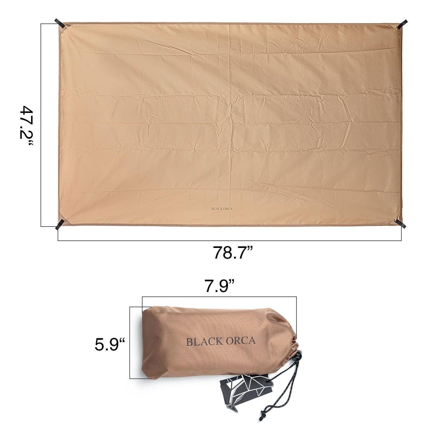 Moisture-Proof Tent Footprint Durable Multifuntional for Camping Backpacking - BlackOrca