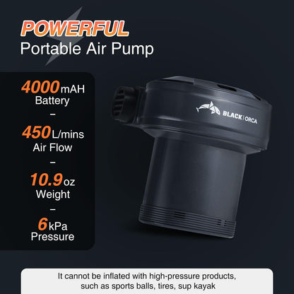 Portable Air Pump for Inflatables - BlackOrca